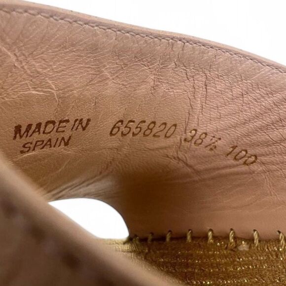 GUCCI Pink GG Logo Woven Open Toe Slide Sandals Size EU38.5 - Picture 13 of 15